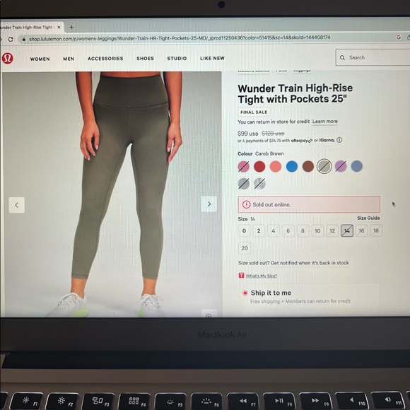 Lululemon Wunder Train High-Rise Tight with pockets 25” - Picture 4 of 4